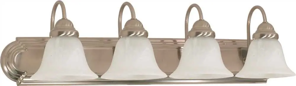 Monument&Reg; 4-Light Vanity Fixture, Brushed Nickel, 30 X 7-5-8 In., Uses (4) 13-Watt Fluorescent Gu24 Base Lamps* 1