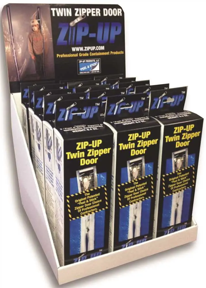 Zip-Up&Trade; Peel & Stick Zipper Counter Display, Includes 15 2-Packs Per Display 1