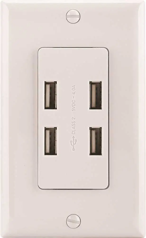 Preferred Industries&Trade; Usb Charging Receptacle, 4 Port, White 1