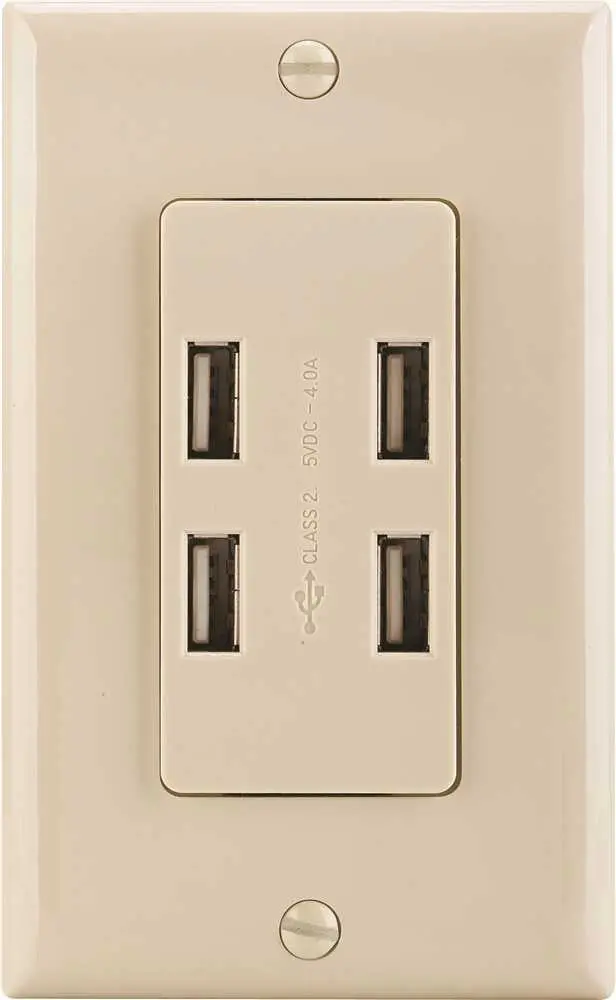 Preferred Industries&Trade; Usb Charging Receptacle, 4 Port, Ivory 1
