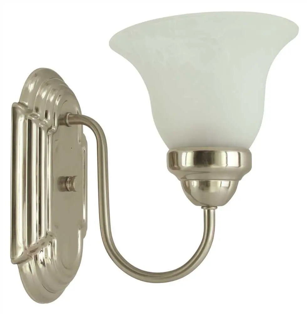 Monument&Reg; 1-Light Wall Fixture, Brushed Nickel, 6 In., Uses 1 100-Watt Medium-Base Lamp 1
