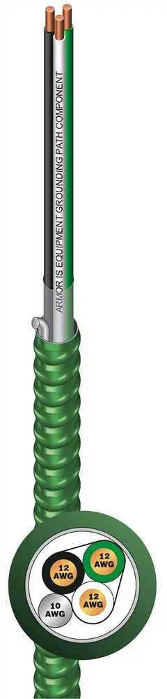 Hcf-Lite&Reg; Aluminum Health Care Facilities Cable, 600 Volts, 12-2 Gauge, 250 Ft. 1