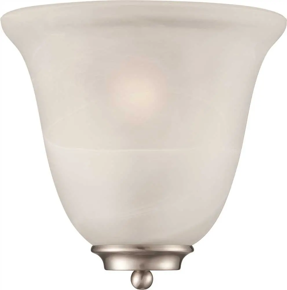 Monument&Reg; Decorative Wall Sconce, Alabaster Glass, 9-5-8 X 10 In., Uses 1 60-Watt Medium-Base Incandescent Lamp 1