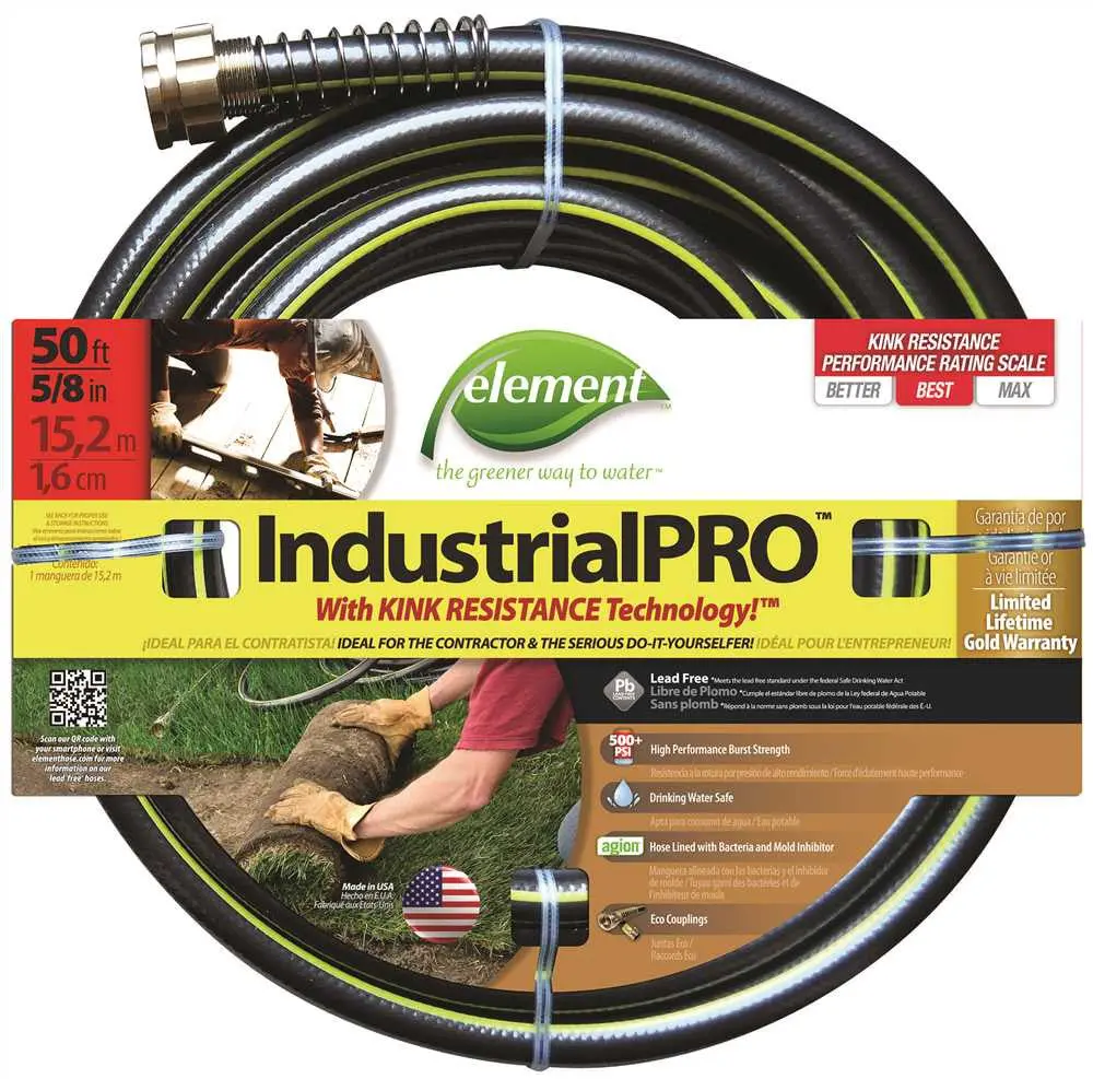 Swan&Reg; Industrialpro&Trade; Kink-Resistant Garden Hose, Lead-Free, 5-8 In. X 50 Ft., Gray 1