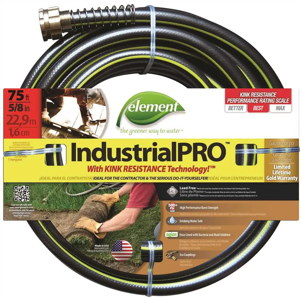 Swan&Reg; Industrialpro&Trade; Kink-Resistant Garden Hose, Lead-Free, 5-8 In. X 75 Ft., Gray 1