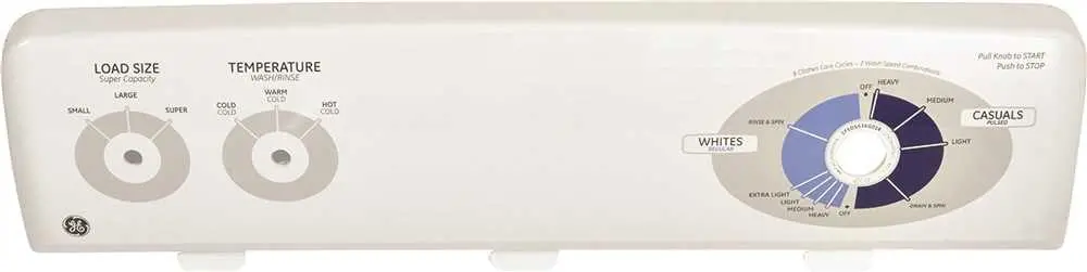 Ge&Reg; Washing Machine Backsplash-Control Panel Assembly 1