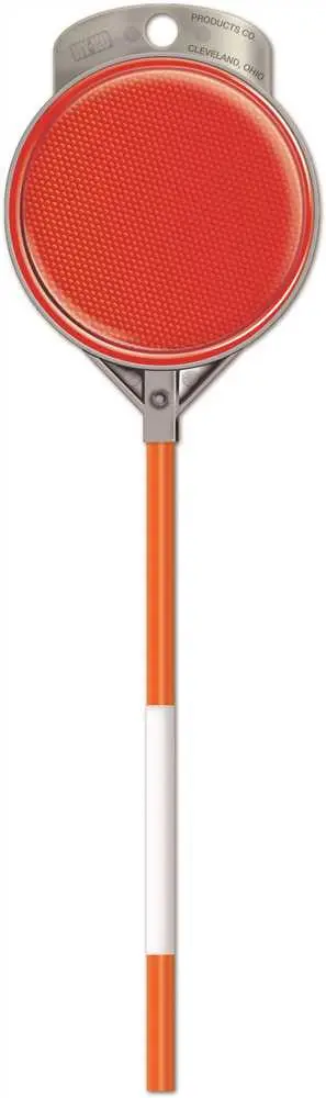 Orange Safety Driveway Marker, Fiberglass, With Red Reflector, 84 In. 1