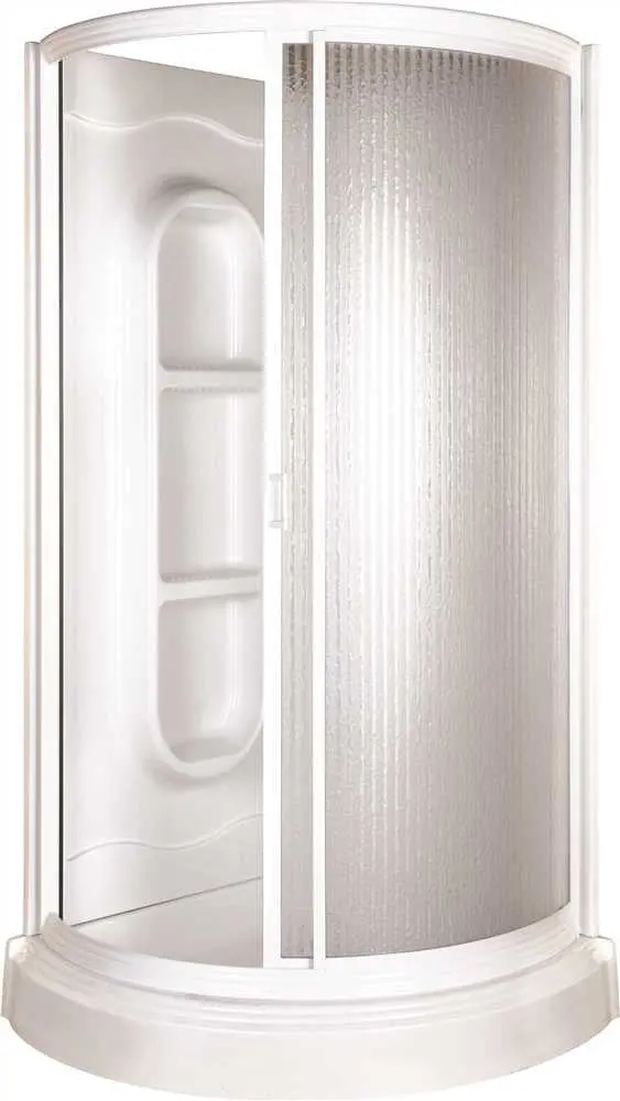 Delta Faucet Round Shower Kit, Fluted, 38 In., White 1