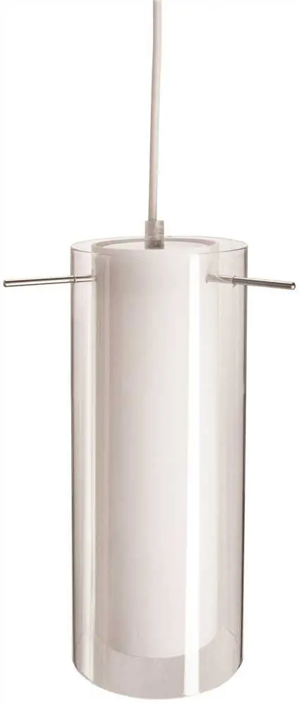 Monument&Reg; Pendant Fixture With White And Clear Glass, Brushed Nickel, 11-1-2 X 4-3-4 In., 1 13-Watt Gu24 Lamp Included 1