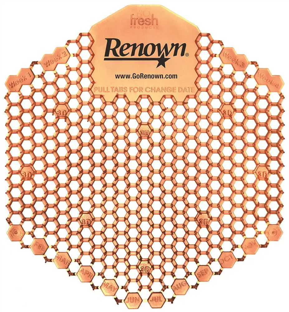Renown&Reg; Wave 3D Urinal Screen, Screen Mango, 10 Per Pack 1