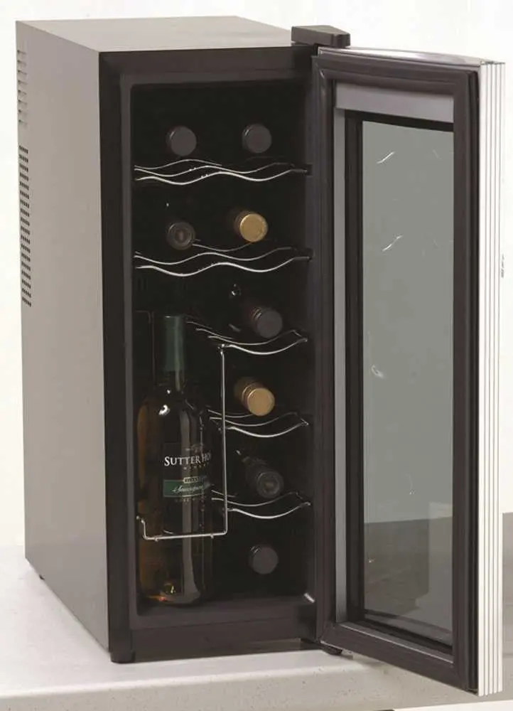 Avanti&Reg; 10 In. Counter Top Wine Cooler, 12 Bottle Capacity, Black With Platinum Finish 1