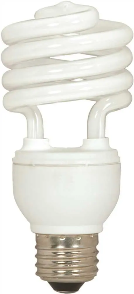 Satco&Reg; Spiral Compact Fluorescent Lamp, T2, 18 Watt, 4100K, 82 Cri, E26 Base, 3 Per Box 1