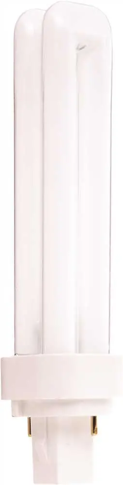 Satco&Reg; Hygrade Dual Tube Compact Fluorescent Lamp, T4, 18 Watts, 4100K, 82 Cri, G24d-2 Base 1