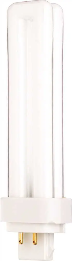 Satco&Reg; Hygrade Dual Tube Compact Fluorescent Lamp, T4, 18 Watts, 3500K, 82 Cri, G24q-2 Base 1