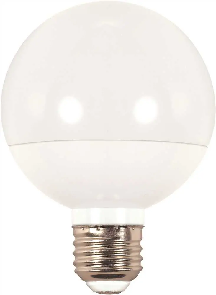 Satco&Reg; Led Globe Lamp, G25, 6 Watts, 3000K, 80 Cri, Medium Base, 120 Volts, Dimmable, Frosted, 6 Per Box 1