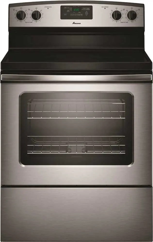 Amana&Reg; 4.8 Cu. Ft. Smooth Top Electric Range With Radiant Elements, Stainless Steel 1