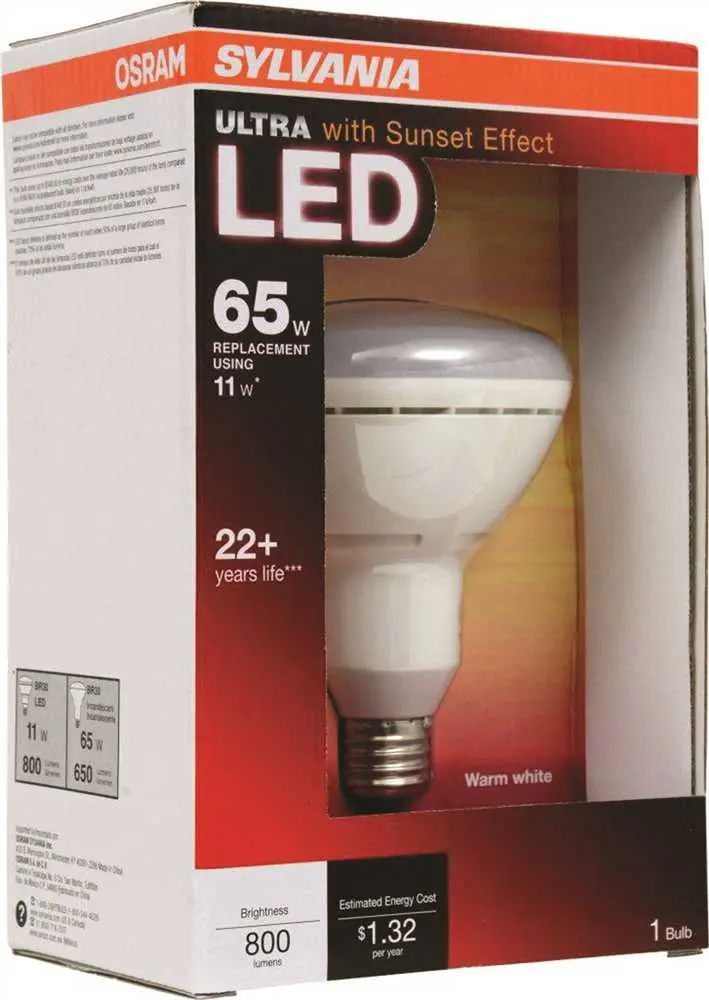 Sylvania Ultra Se Led Flood Lamp , Br30, 11 Watts, 3000K, 80 Cri, Medium Base, 120 Volts, Dimmable, 8 Per Case 1