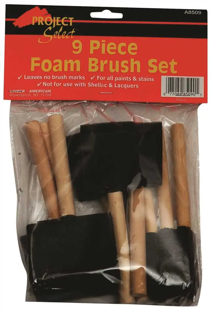 Foam Brush Set, 9 Piece Set 1