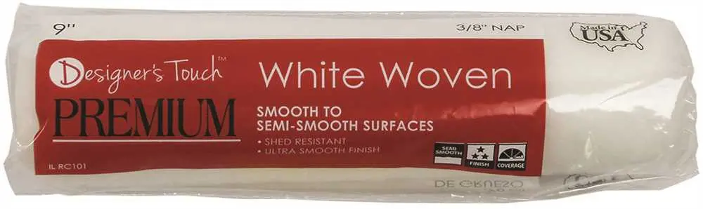 Designer Touch&Trade; Premium Roller Cover, White Woven, 9 In. X 3-8 In. Nap 1