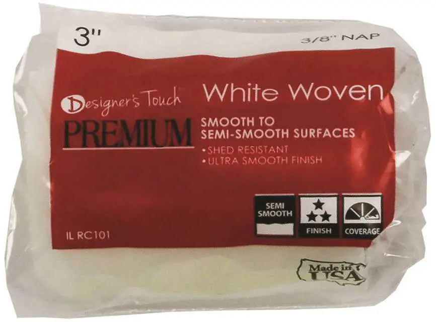 Designer Touch&Trade; Premium Roller Cover, White Woven, 3 In. X 3-8 In. Nap 1
