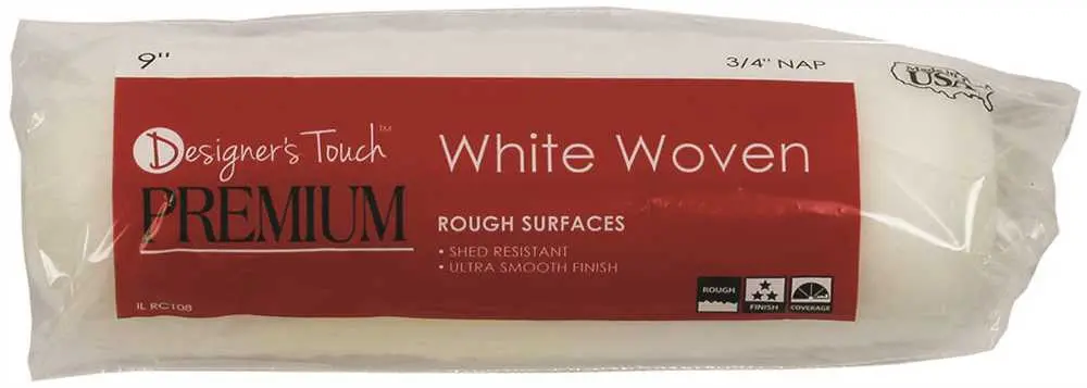 Designer Touch&Trade; Premium Roller Cover, White Woven, 9 In. X 3-4 In. Nap 1