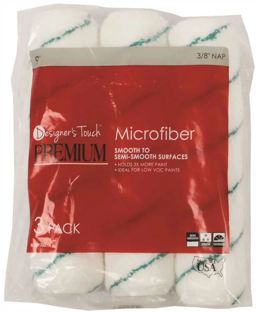 Designer Touch&Trade; Premium Roller Cover, Microfiber, 9 In. X 3-8 In. Nap, 3 Per Pack 1