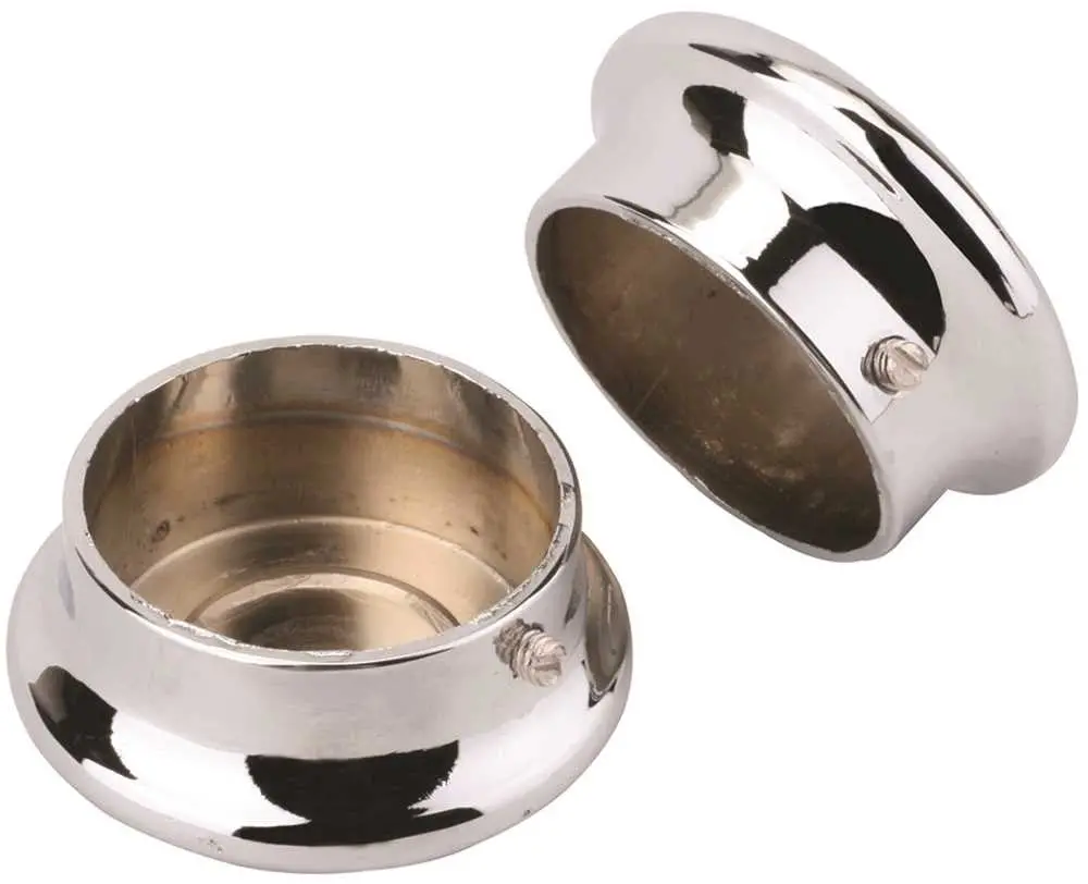 Fast Mount&Reg; Closet-Max Closet Pole End Caps, Chrome, 1-5-16 In., 2 Per Pack 1