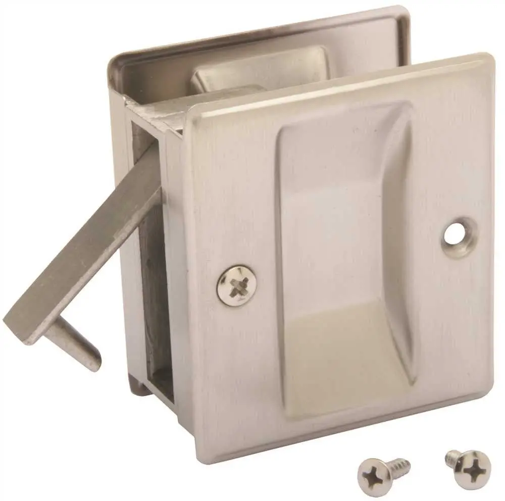 Fast Mount&Reg; Pocket Door Passage Pull, 1-3-8 In. -1-3-4 In., Satin Nickel 1