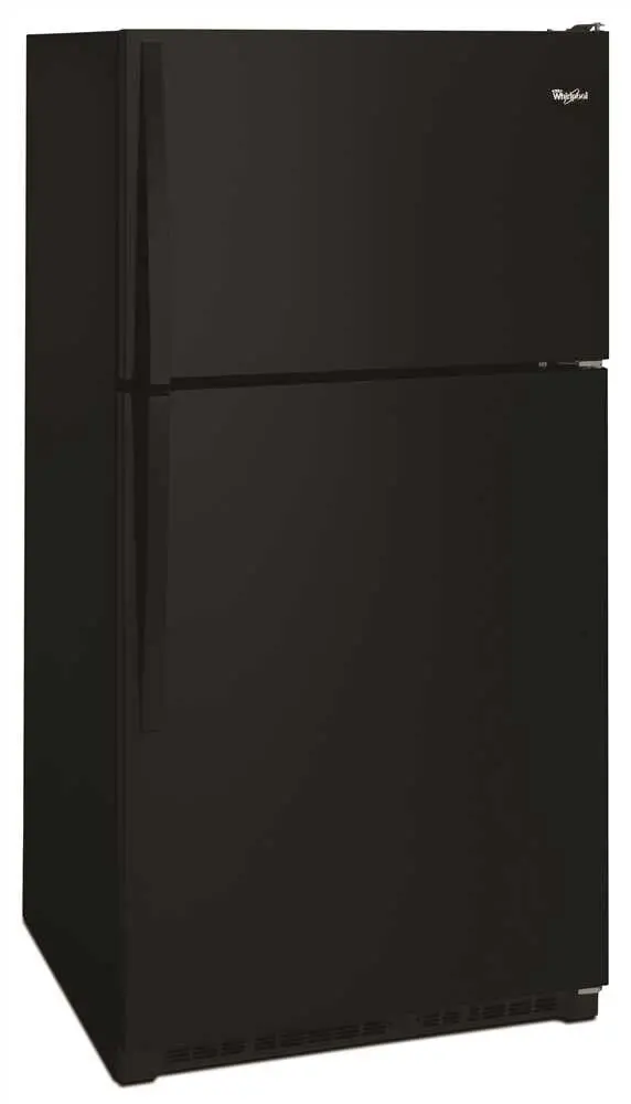 Whirlpool&Reg; 20.5 Cu. Ft. Top Mount Freezer Refrigerator, Black, Reversible Door 1