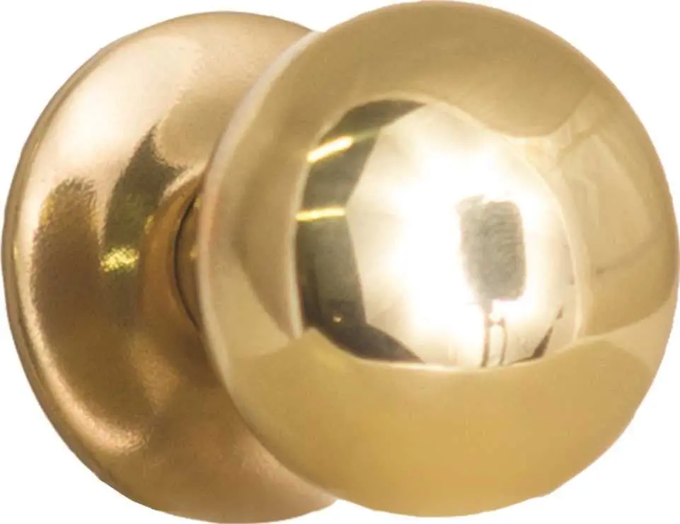 Anvil Mark&Reg; Cabinet Knob And Back Plate, 1-1-4 In., Polished Brass, 5 Per Pack 1