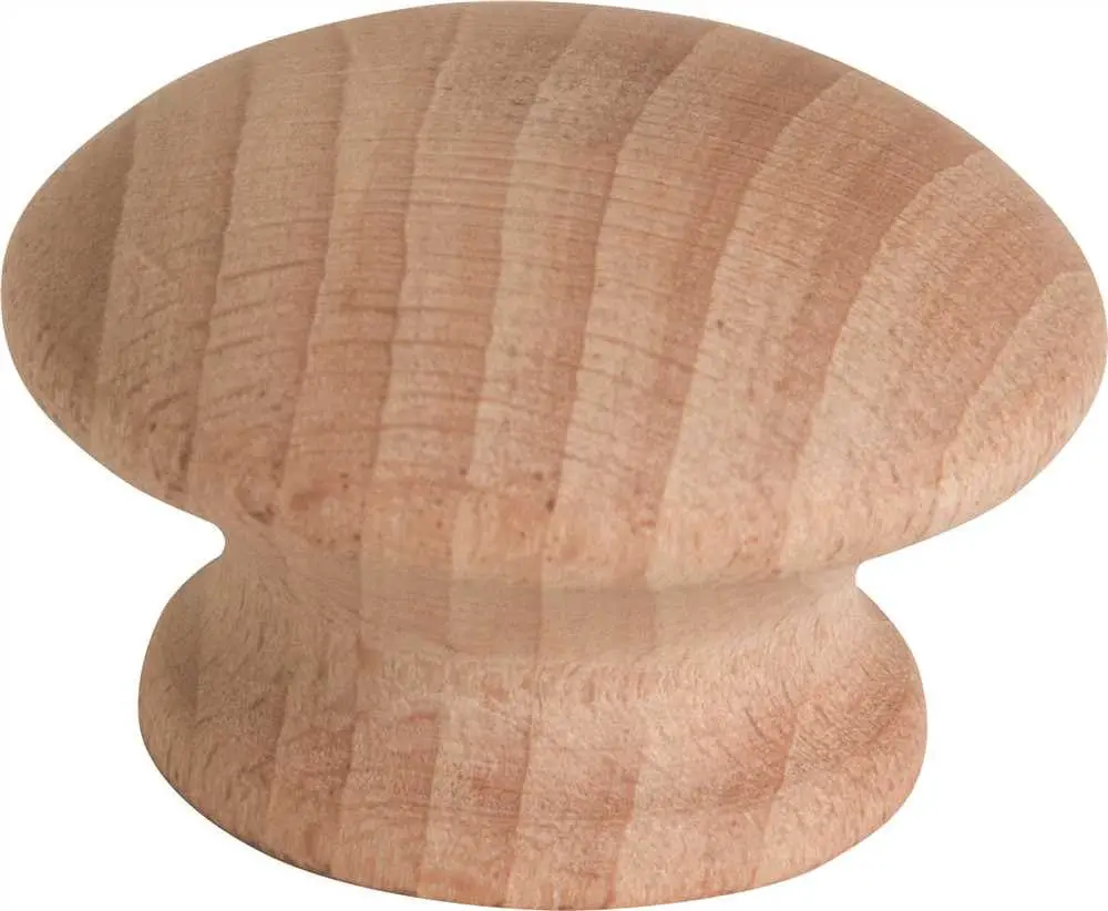 Anvil Mark&Reg; Cabinet Knob, 1-1-2 In., Wood, 5 Per Pack 1