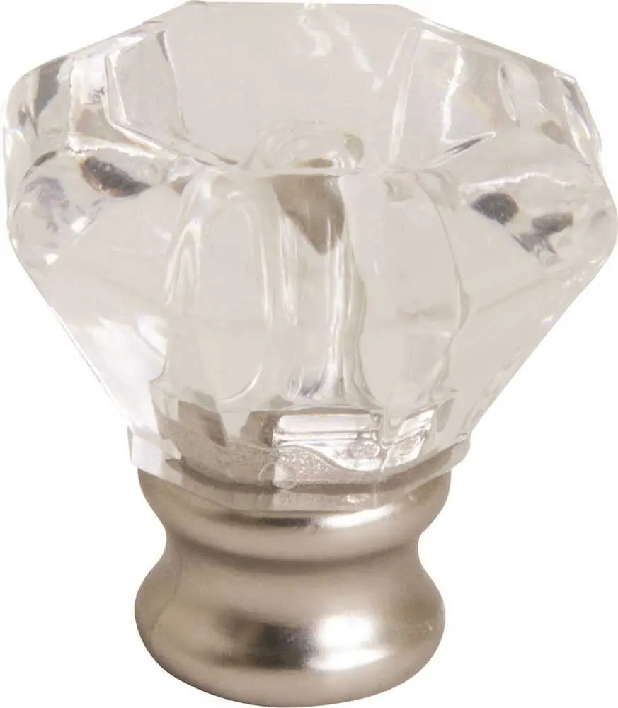 Anvil Mark&Reg; Cabinet Knob, 1-1-4 In., Acrylic-Satin Nickel, 5 Per Pack 1