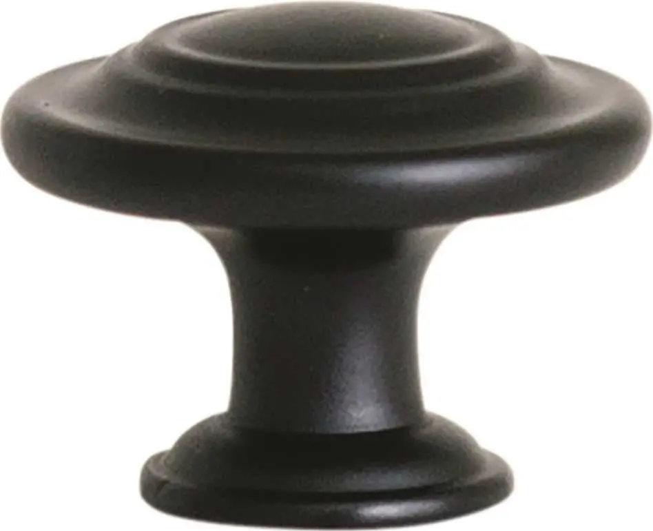 Design House&Reg; Cabinet Knob, 1-1-4 In., Matte Black, 5 Per Pack 1