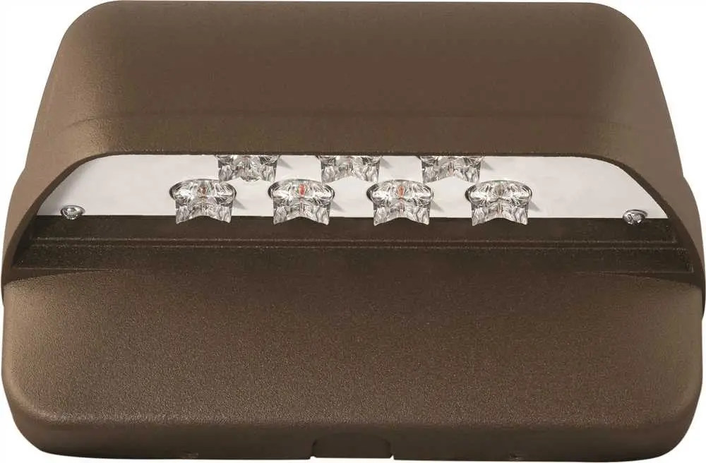 Hubbell Lighting&Reg; Led Laredo Compact Wall Pack, 7 Leds, 120-277 Volts, 5000K, Type Iii Distribution, Photocontrol, Bronze 1