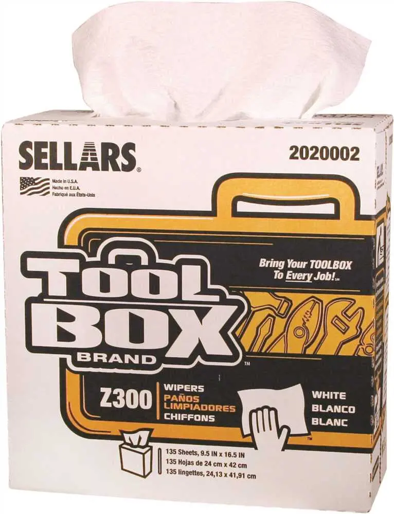 Toolbox Z300 White Pop Up Wipers, White, , 8.5 In. X 16.5 In., 135 Sheets Per Box, 8 Boxes Per Case, 1,080 Sheets 1