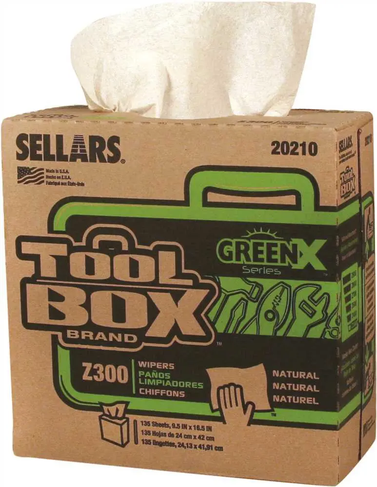 Toolbox Z300 Greenx Pop Up Wipers, Natural, 8.5 In. X 16.5 In., 135 Sheets Per Box, 8 Boxes Per Case, 1,080 Sheets 1