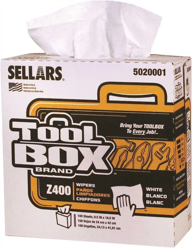 Toolbox Z400 Pop Up Wipers, White, 8.5 In. X 16.5 In., 100 Sheets Per Box, 8 Boxes Per Case, 800 Sheets 1