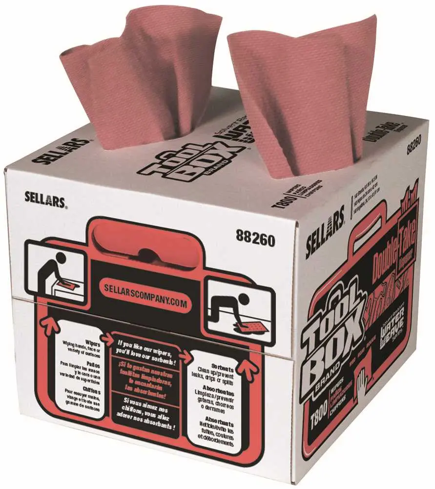 Toolbox T800 Waterweave Double-Take Wipers, Red, 9.5 In. X 16.5 In., 140 Sheets Per Box, 2 Boxes Per Case, 280 Sheets 1