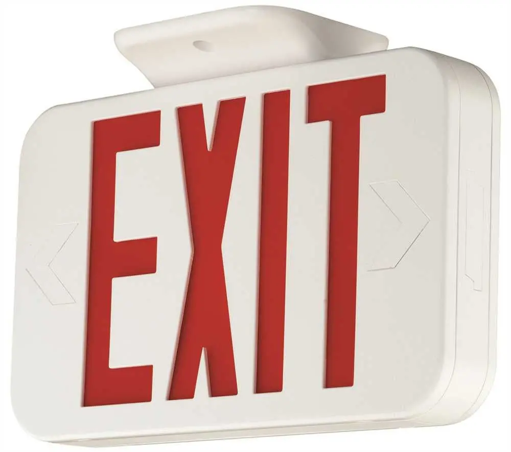 Compass&Reg; Led Exit Sign With Nicad Battery, Red Letters, White, Damp Location Listed 1