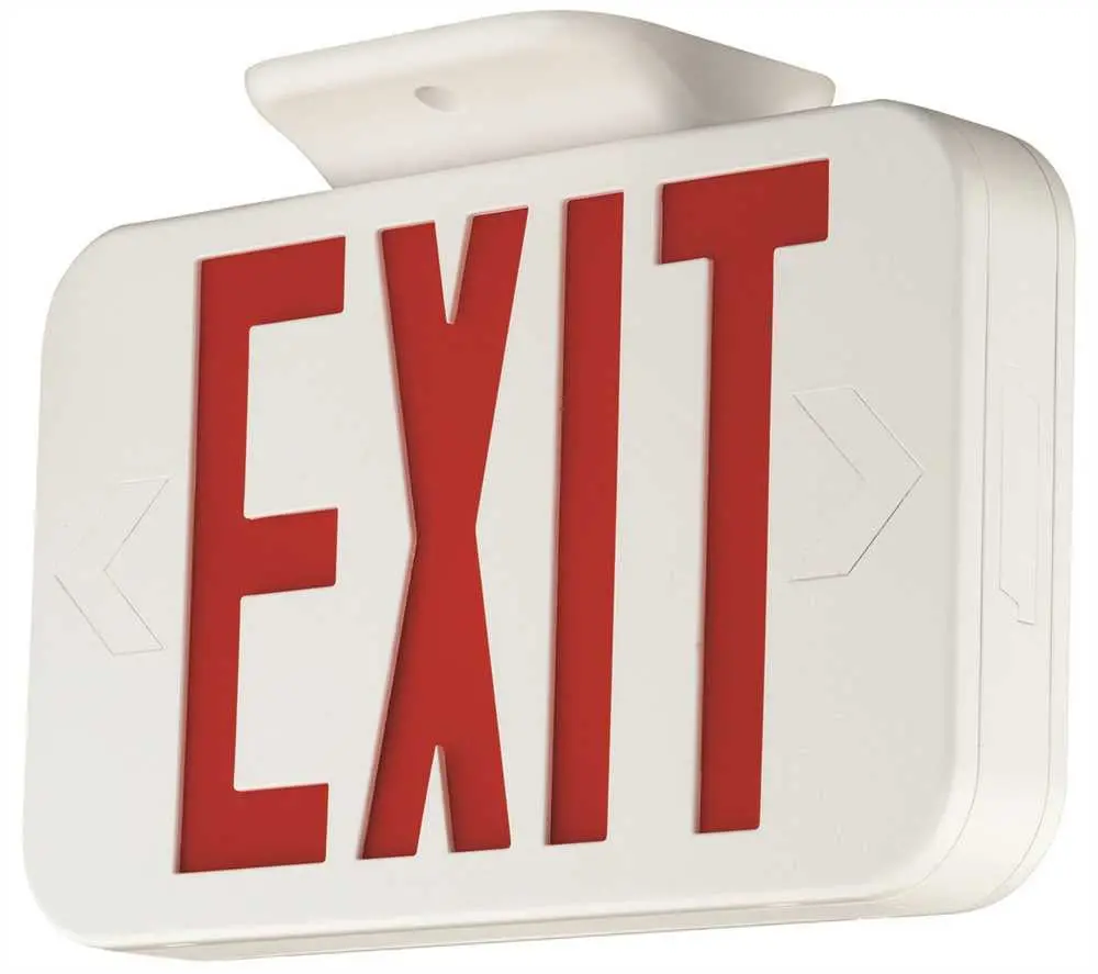 Compass&Reg; Led Exit Sign With Nicad Battery, Red Letters, White, Damp Location Listed, Remote Capacity 1