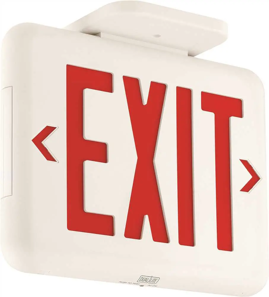 Dual-Lite&Reg; Led Exit Sign, Ac Only, Red Letters, White, Damp Location Listed 1