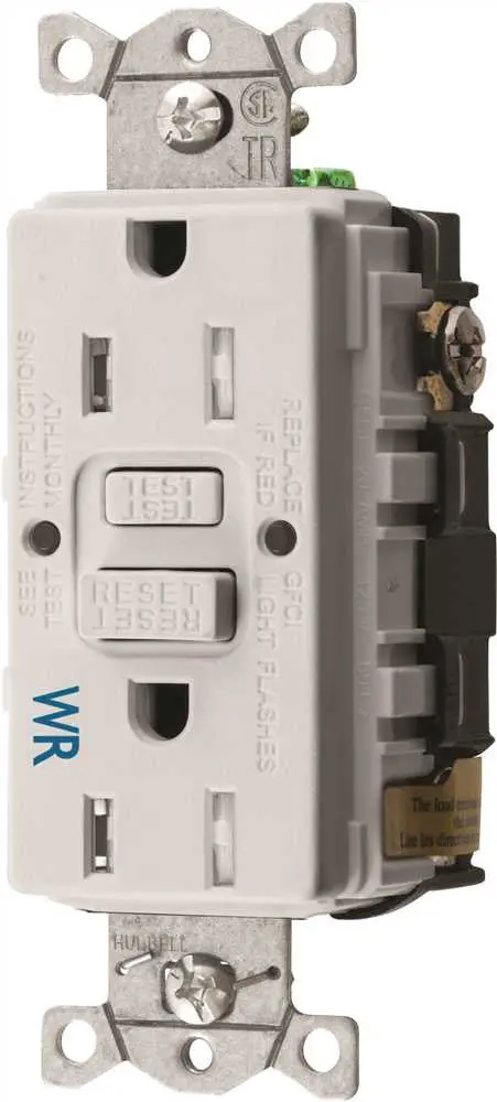 Hubbell&Reg; Autoguard&Reg; Tamper-Resistant And Weather Resistant Gfci Receptacle, White, Nema 5-15R, 125 Volts, 15 Amps 1