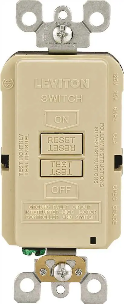 Leviton&Reg; Smartlockpro&Reg; 2-Pole Blank Face Duplex Gfci Receptacle With Led, Ivory, Nema 5-20R, 125 Volts, 20 Amps 1
