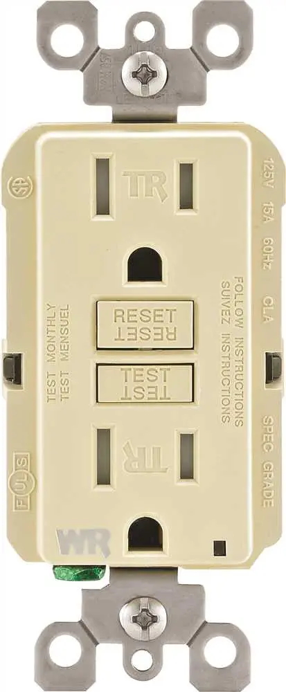 Leviton&Reg; Smartlockpro&Reg; Weather & Tamper-Resistant Duplex Gfci Receptacle With Led, Ivory, Nema 5-15R, 125 Volts, 15 Amps 1