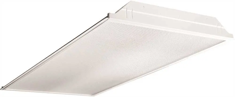 Columbia Lighting&Reg; Fluorescent Dedicated Lensed Troffer, 2X4 Ft., Inverted T-Bar, Flush Steel, Uses (2) T8 Lamps* 1