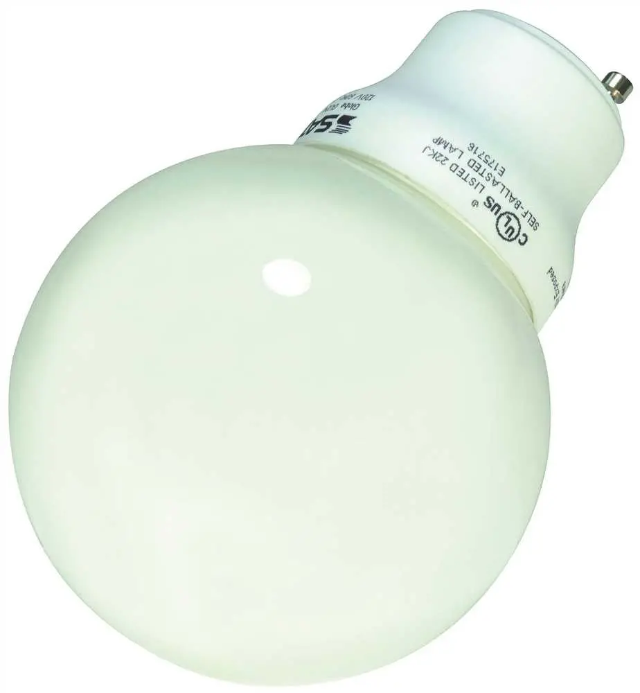 Satco&Reg; Compact Fluorescent Globe Lamp, G25, 15 Watts, 120 Volts, 2700K, 82 Cri, Gu24 Base, 12 Per Box 1