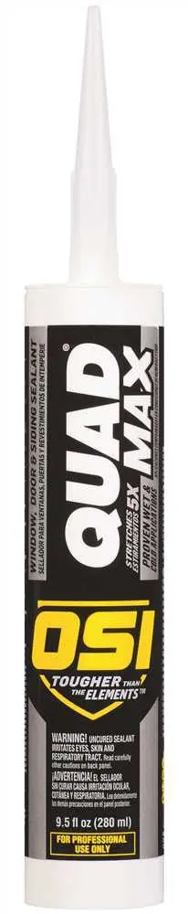 Osi Quad Max Weatherproof W In.Dow, Door And Siding Sealant, White, 9-1-2 Oz. 1