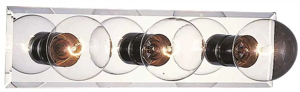 Volume Lighting 3-Light Mirrored Vanity Fixture, Crome, 18 In. X 5 In., Uses (3) 100-Watt Medium Base Bulbs 1