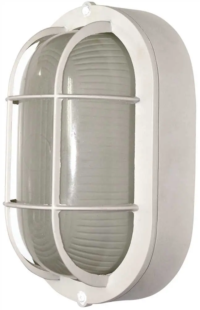 Royal Cove&Trade; Outdoor Oval Wall Lantern, White, 8-1-4 X 4-3-4 In., Uses (1) 60-Watt Medium Base Lamp* 1