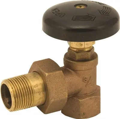 Bronze Hot Water Angle Radiator Valve, 3-4" 1